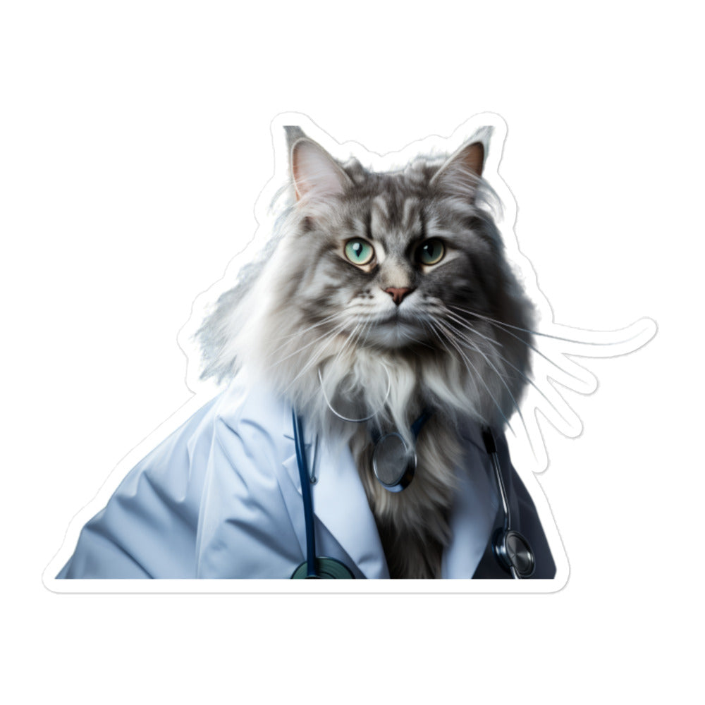 Maine Coon Doctor Sticker - Stickerfy.ai
