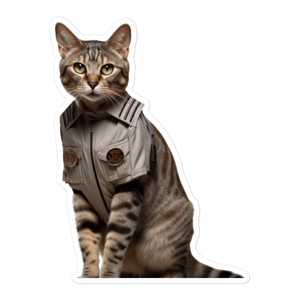 Egyptian Mau Security Officer Sticker - Stickerfy.ai