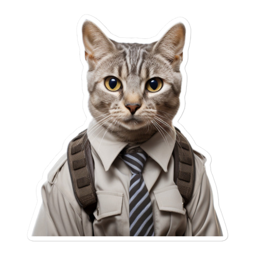Egyptian Mau Security Officer Sticker - Stickerfy.ai
