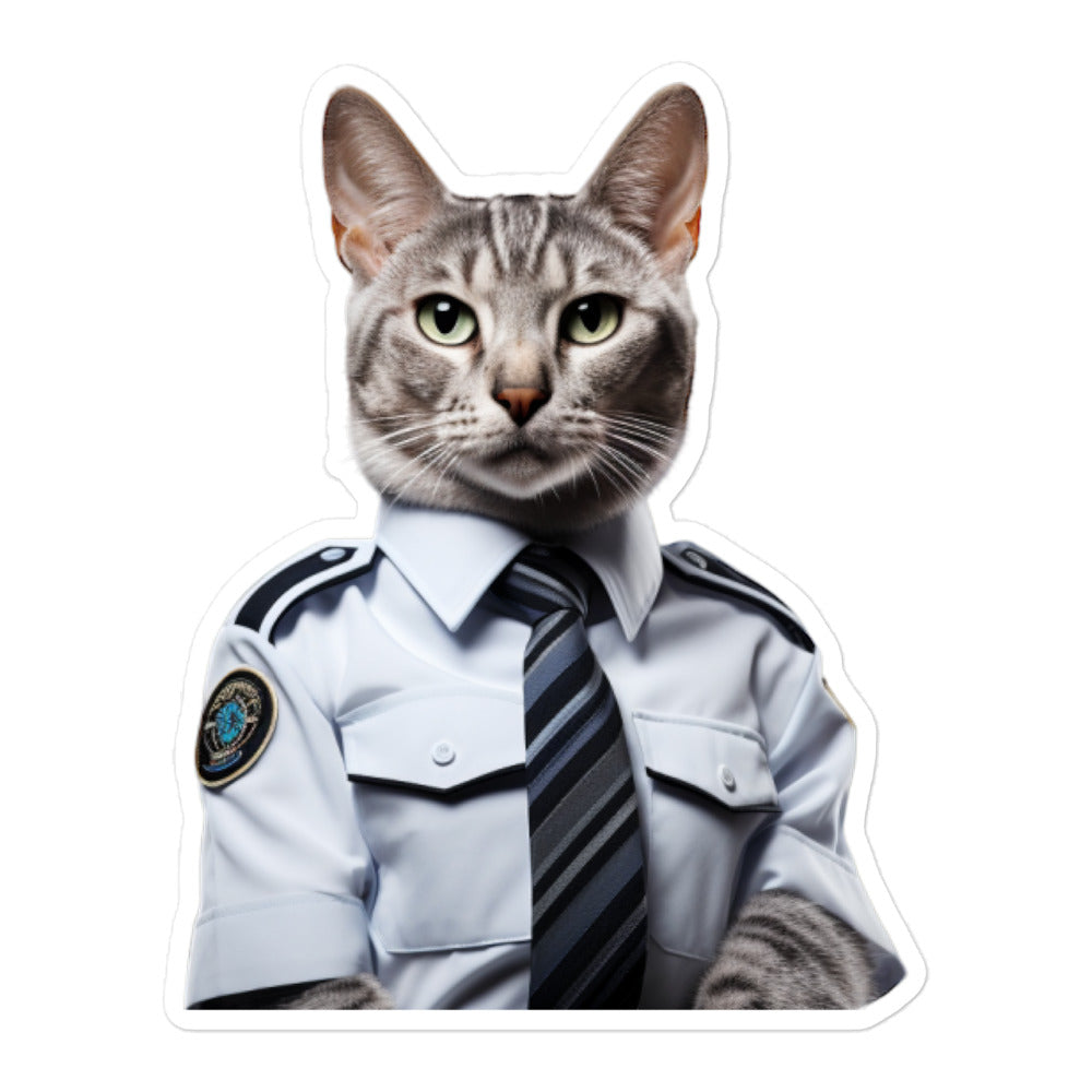 Egyptian Mau Security Officer Sticker - Stickerfy.ai