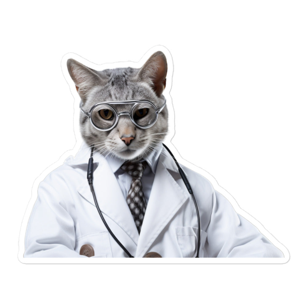 Egyptian Mau Pharmacist Sticker - Stickerfy.ai