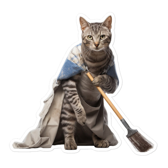 Egyptian Mau Janitor Sticker - Stickerfy.ai