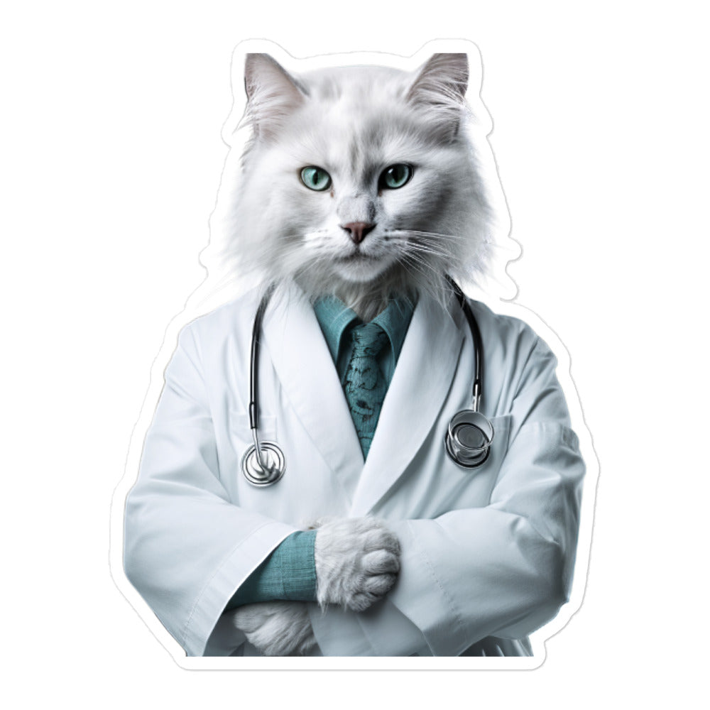 Turkish Angora Doctor Sticker - Stickerfy.ai