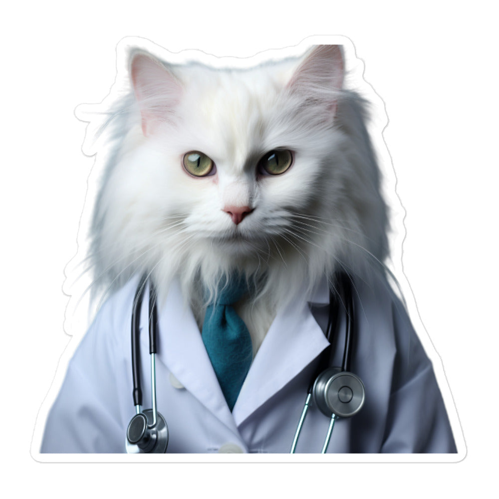 Turkish Angora Doctor Sticker - Stickerfy.ai