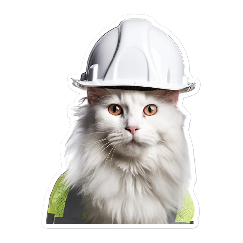 Turkish Angora Contractor Sticker - Stickerfy.ai