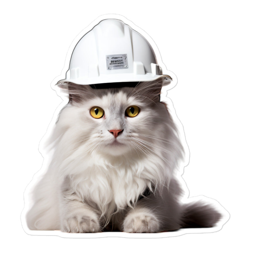 Turkish Angora Contractor Sticker - Stickerfy.ai