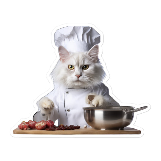 Turkish Angora Chef Sticker - Stickerfy.ai