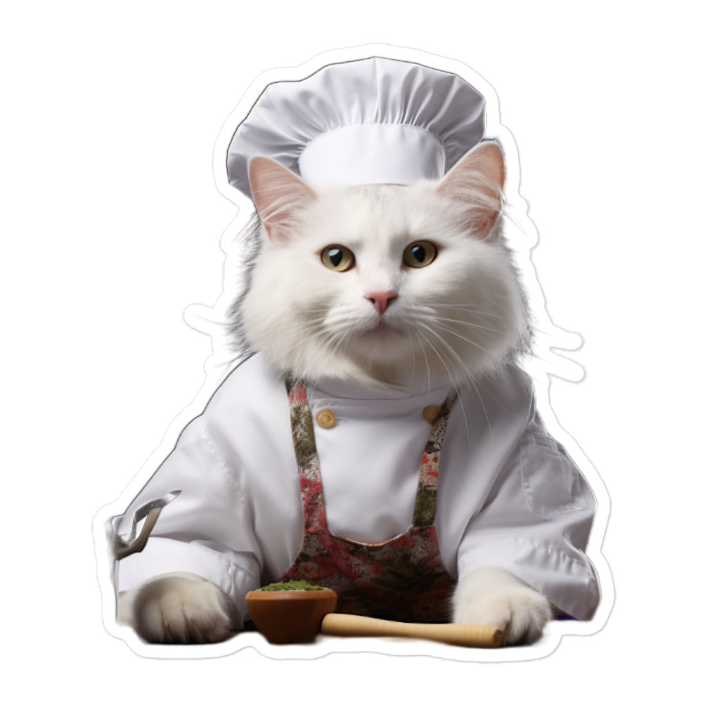 Turkish Angora Chef Sticker - Stickerfy.ai