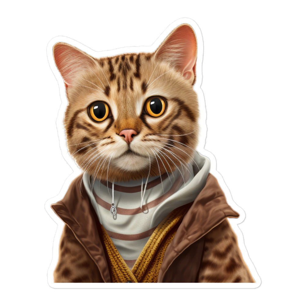 Ocicat Student Sticker - Stickerfy.ai