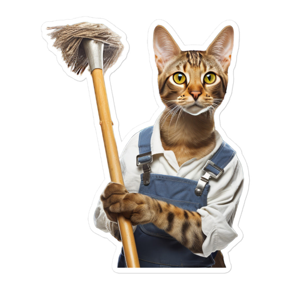 Ocicat Janitor Sticker - Stickerfy.ai