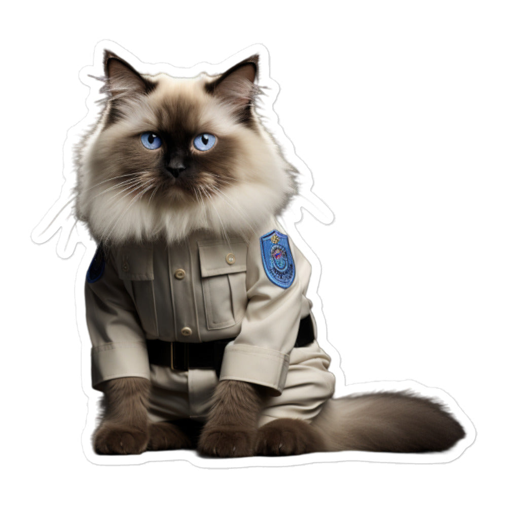Ragdoll Security Officer Sticker - Stickerfy.ai