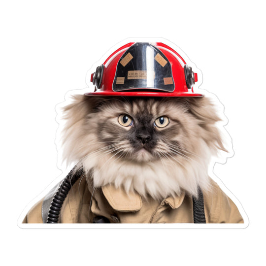 Ragdoll Firefighter Sticker - Stickerfy.ai