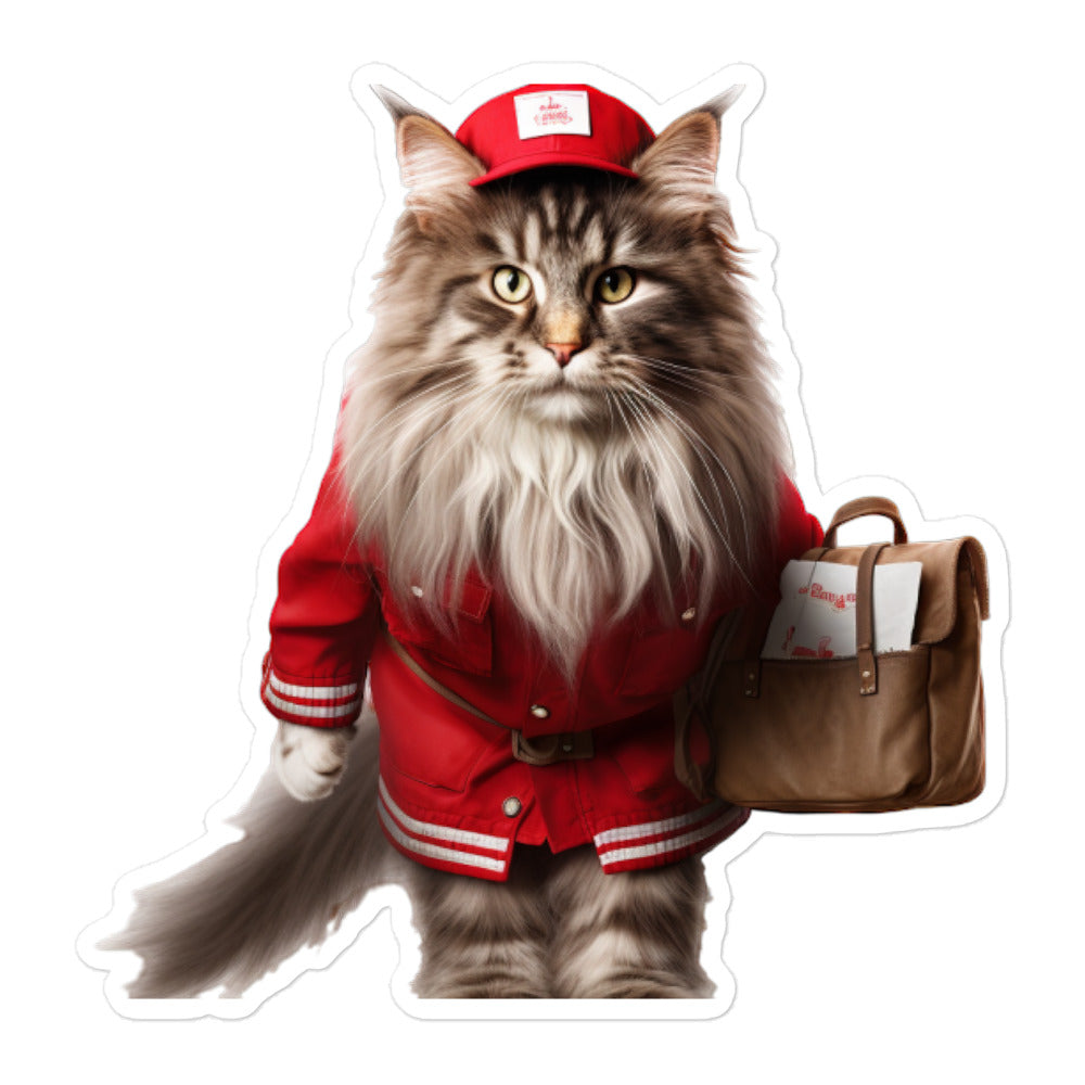 Norwegian Forest Mail Carrier Sticker - Stickerfy.ai