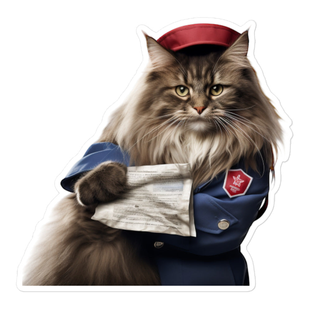 Norwegian Forest Mail Carrier Sticker - Stickerfy.ai