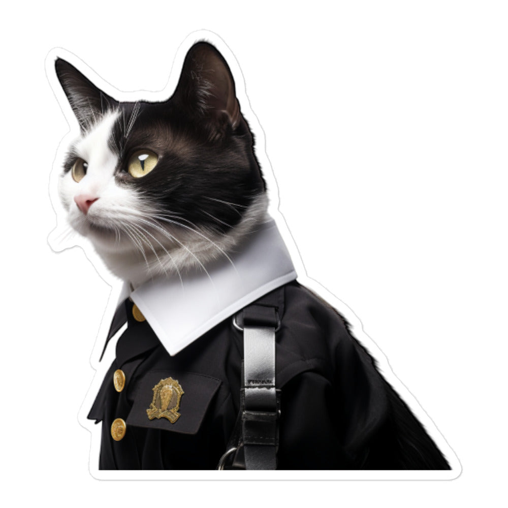 Japanese Bobtail Security Officer Sticker - Stickerfy.ai