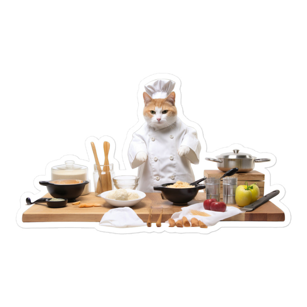 Japanese Bobtail Chef Sticker - Stickerfy.ai