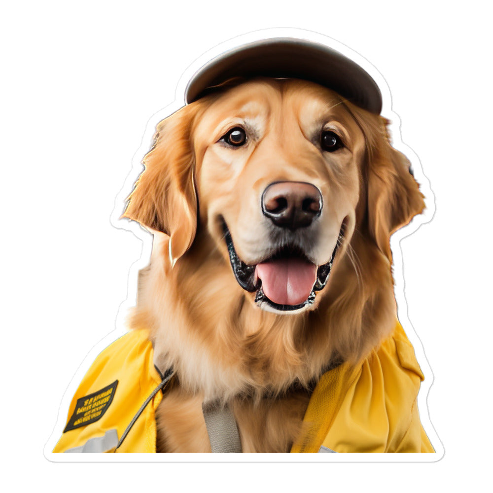 Golden Retriever Transit Operator Sticker - Stickerfy.ai