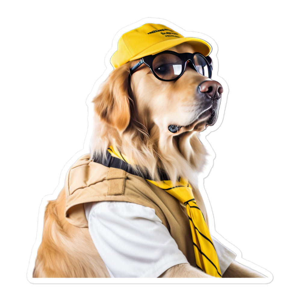 Golden Retriever Transit Operator Sticker - Stickerfy.ai