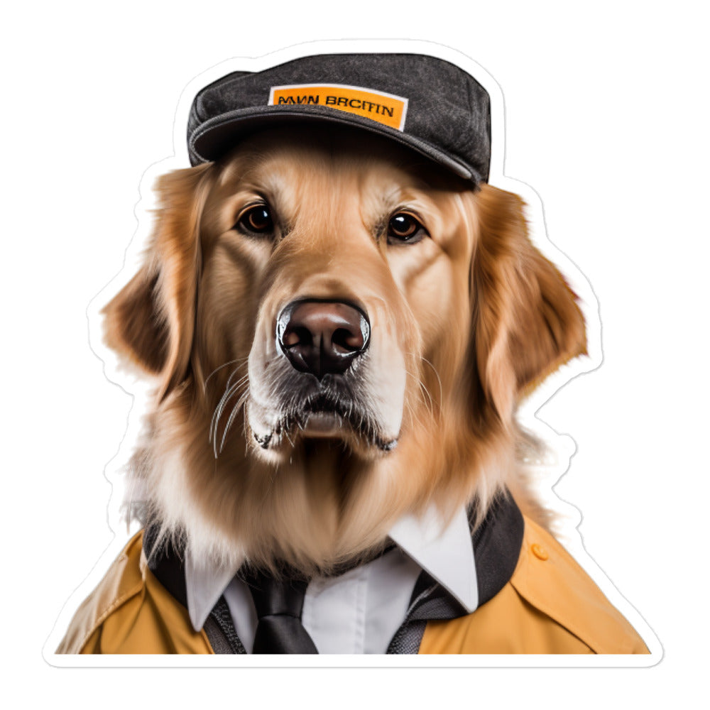 Golden Retriever Transit Operator Sticker - Stickerfy.ai