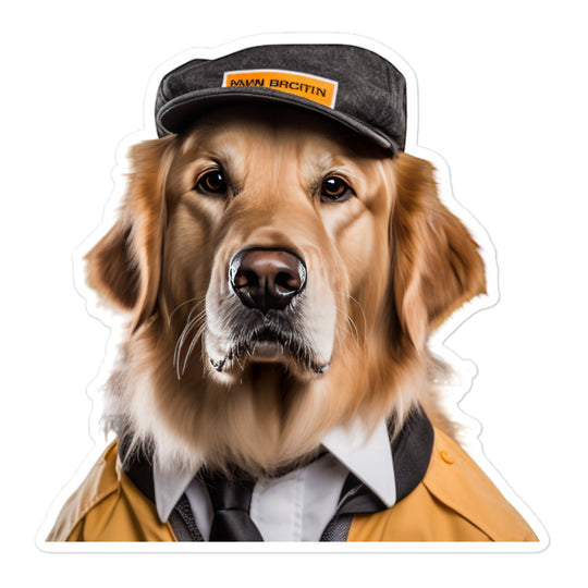 Golden Retriever Transit Operator Sticker - Stickerfy.ai