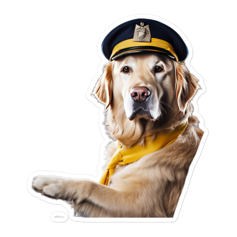 Golden Retriever Transit Operator Sticker - Stickerfy.ai