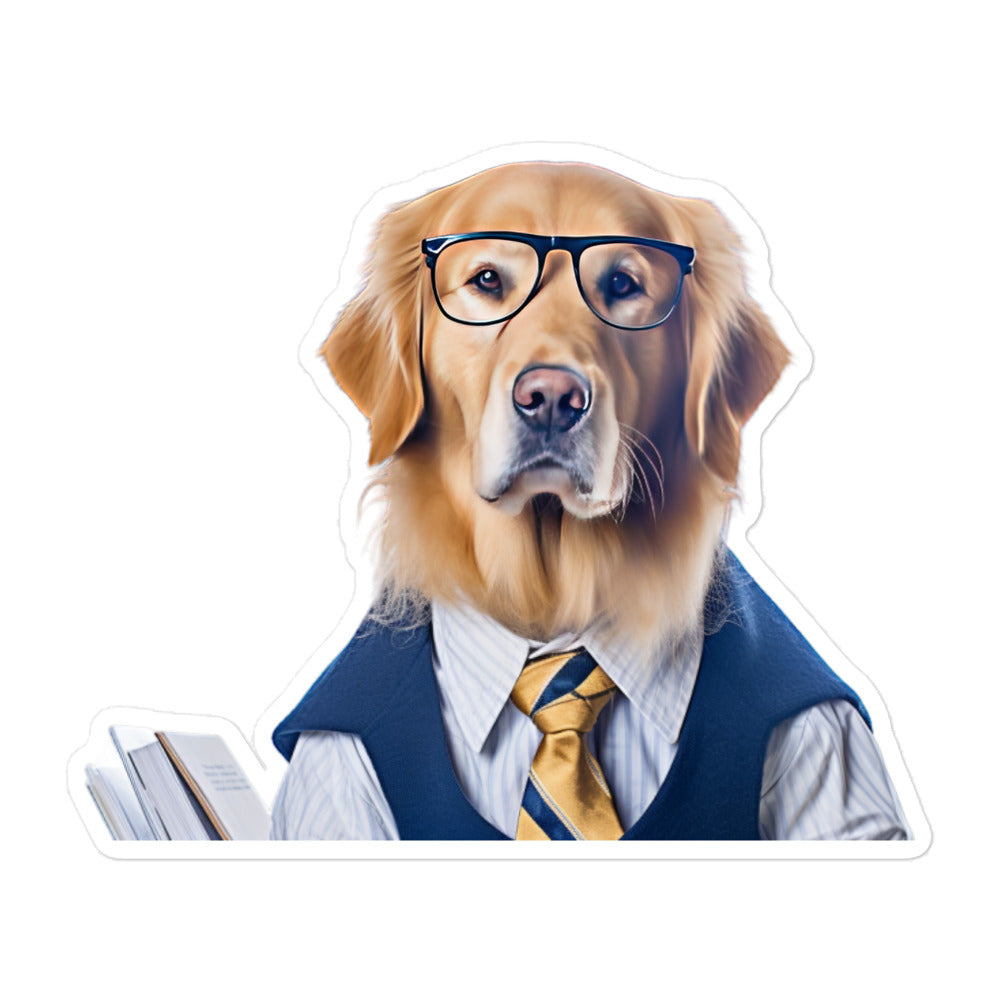 Golden Retriever Pharmacist Sticker - Stickerfy.ai