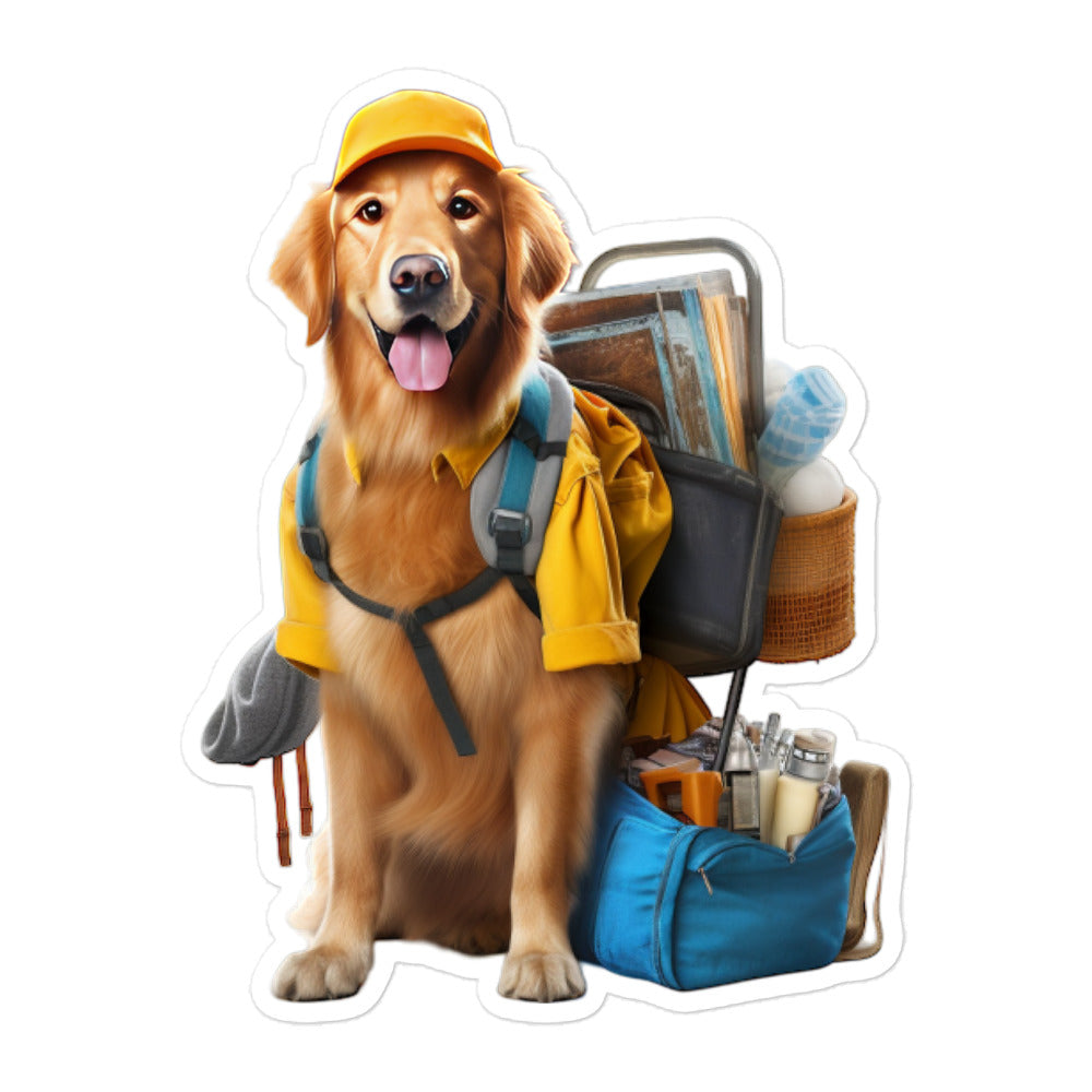 Golden Retriever Janitor Sticker - Stickerfy.ai