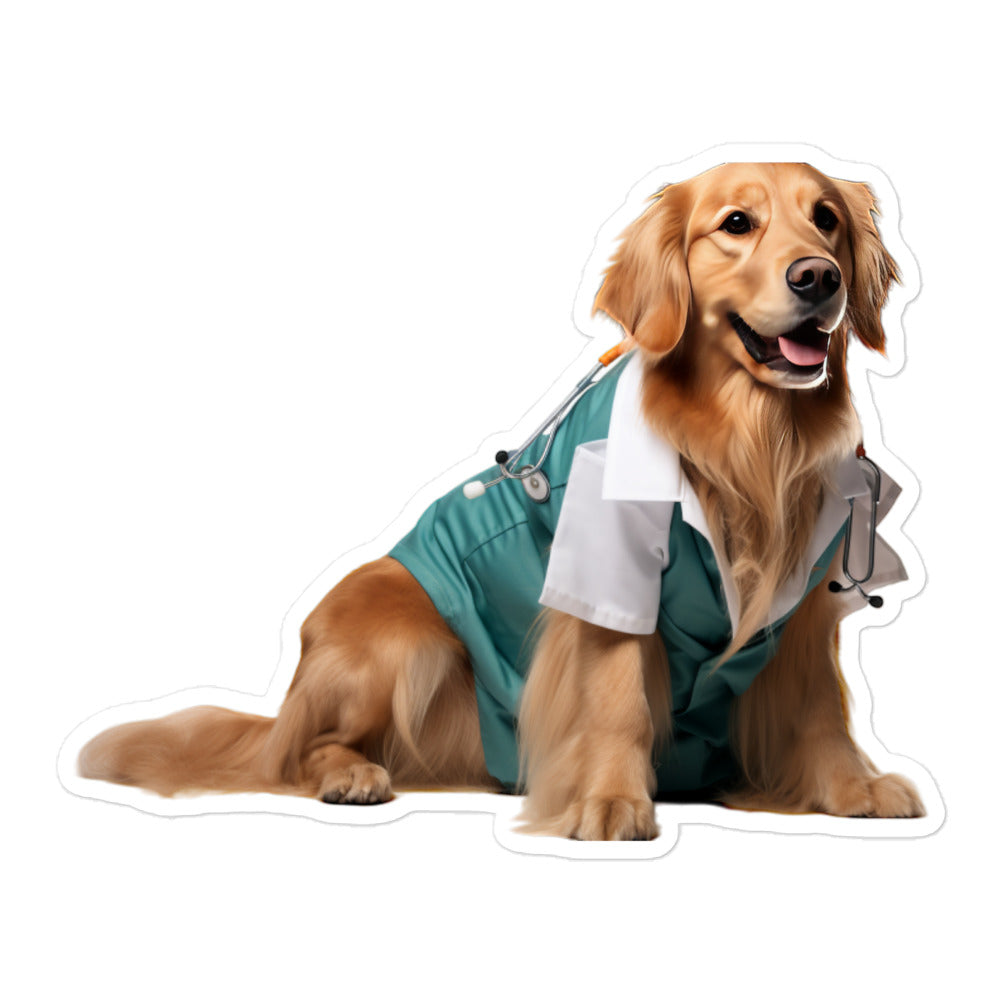 Golden Retriever Doctor Sticker - Stickerfy.ai