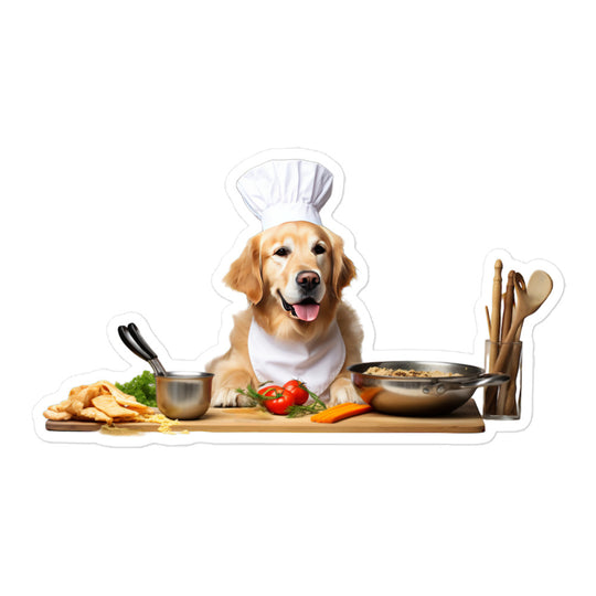 Golden Retriever Chef Sticker - Stickerfy.ai