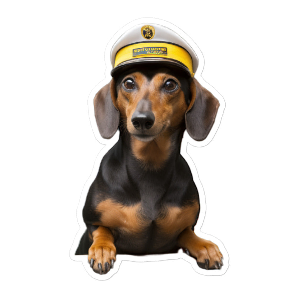 Dachshund Transit Operator Sticker - Stickerfy.ai