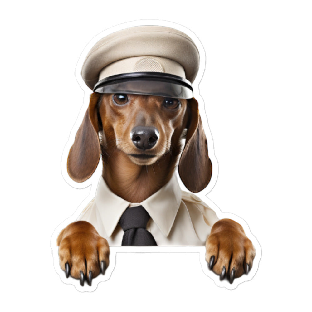 Dachshund Transit Operator Sticker - Stickerfy.ai