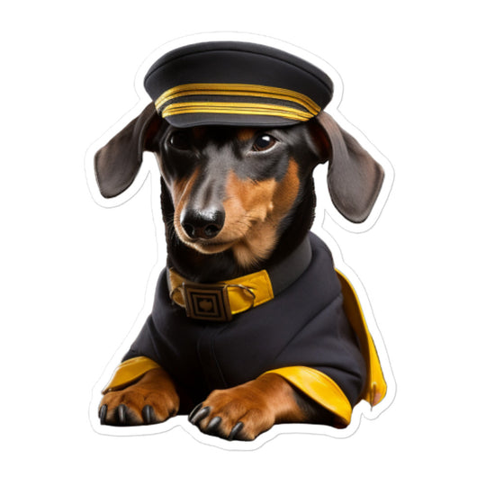 Dachshund Transit Operator Sticker - Stickerfy.ai