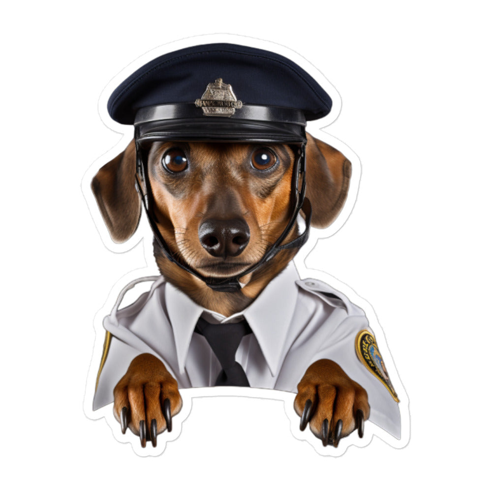 Dachshund Transit Operator Sticker - Stickerfy.ai