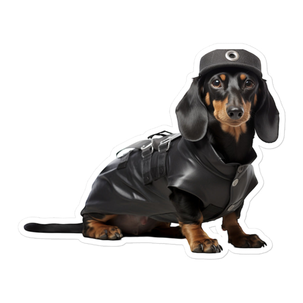 Dachshund Security Officer Sticker - Stickerfy.ai