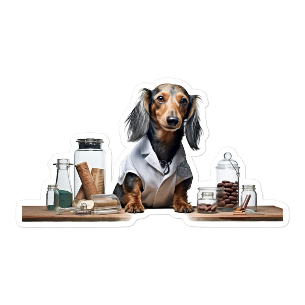 Dachshund Pharmacist Sticker - Stickerfy.ai