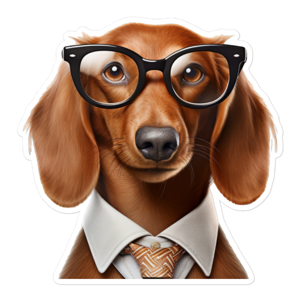 Dachshund Sales Consultant Sticker - Stickerfy.ai