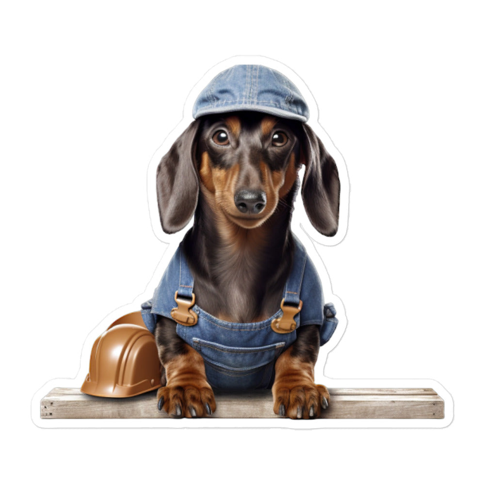 Dachshund Janitor Sticker - Stickerfy.ai