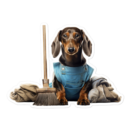 Dachshund Janitor Sticker - Stickerfy.ai