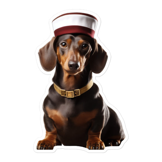 Dachshund Hotel Staff Sticker - Stickerfy.ai