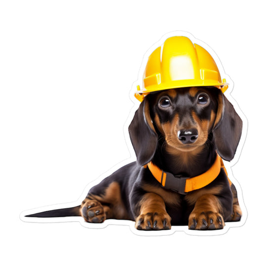 Dachshund Contractor Sticker - Stickerfy.ai