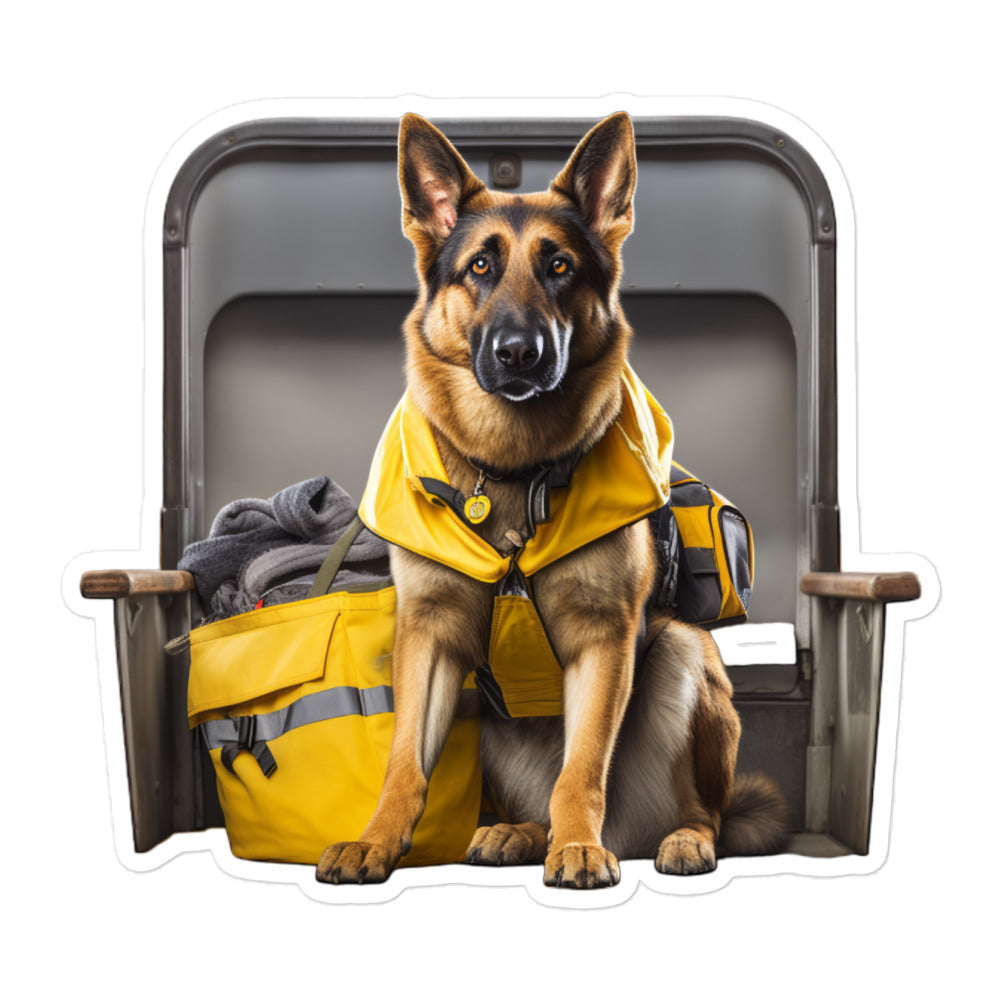 German Shepherd Transit Operator Sticker - Stickerfy.ai