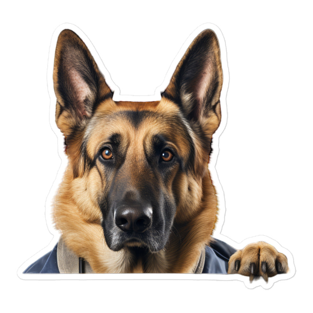 German Shepherd Transit Operator Sticker - Stickerfy.ai