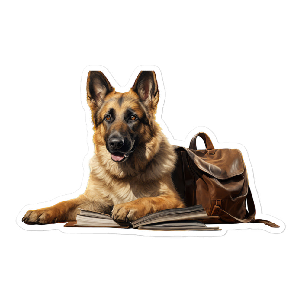 German Shepherd Student Sticker - Stickerfy.ai