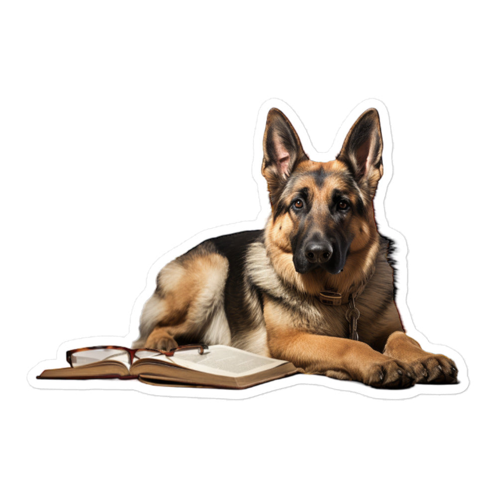 German Shepherd Student Sticker - Stickerfy.ai