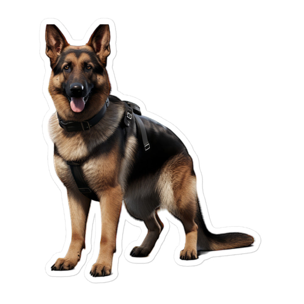 German Shepherd Security Officer Sticker - Stickerfy.ai