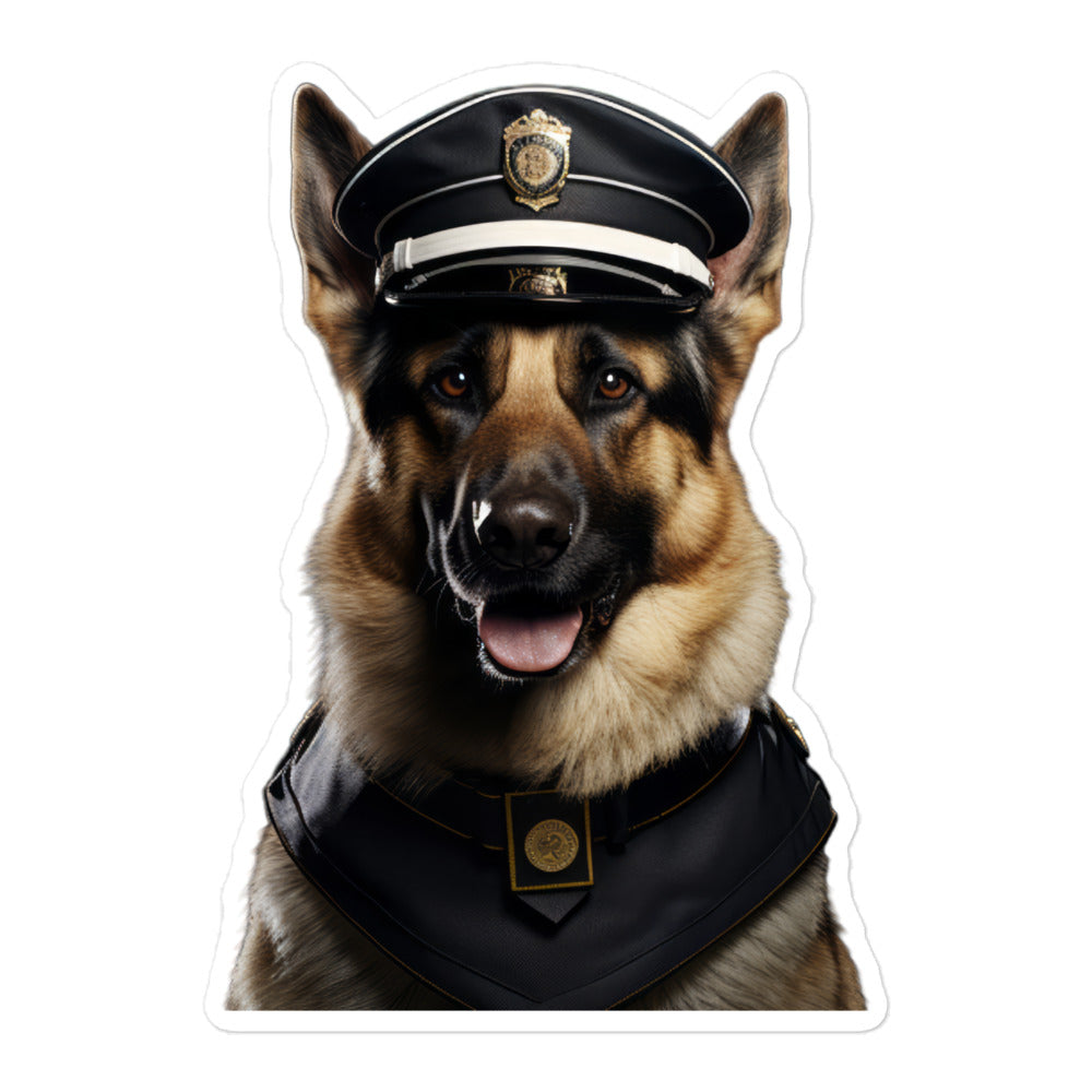 German Shepherd Security Officer Sticker - Stickerfy.ai