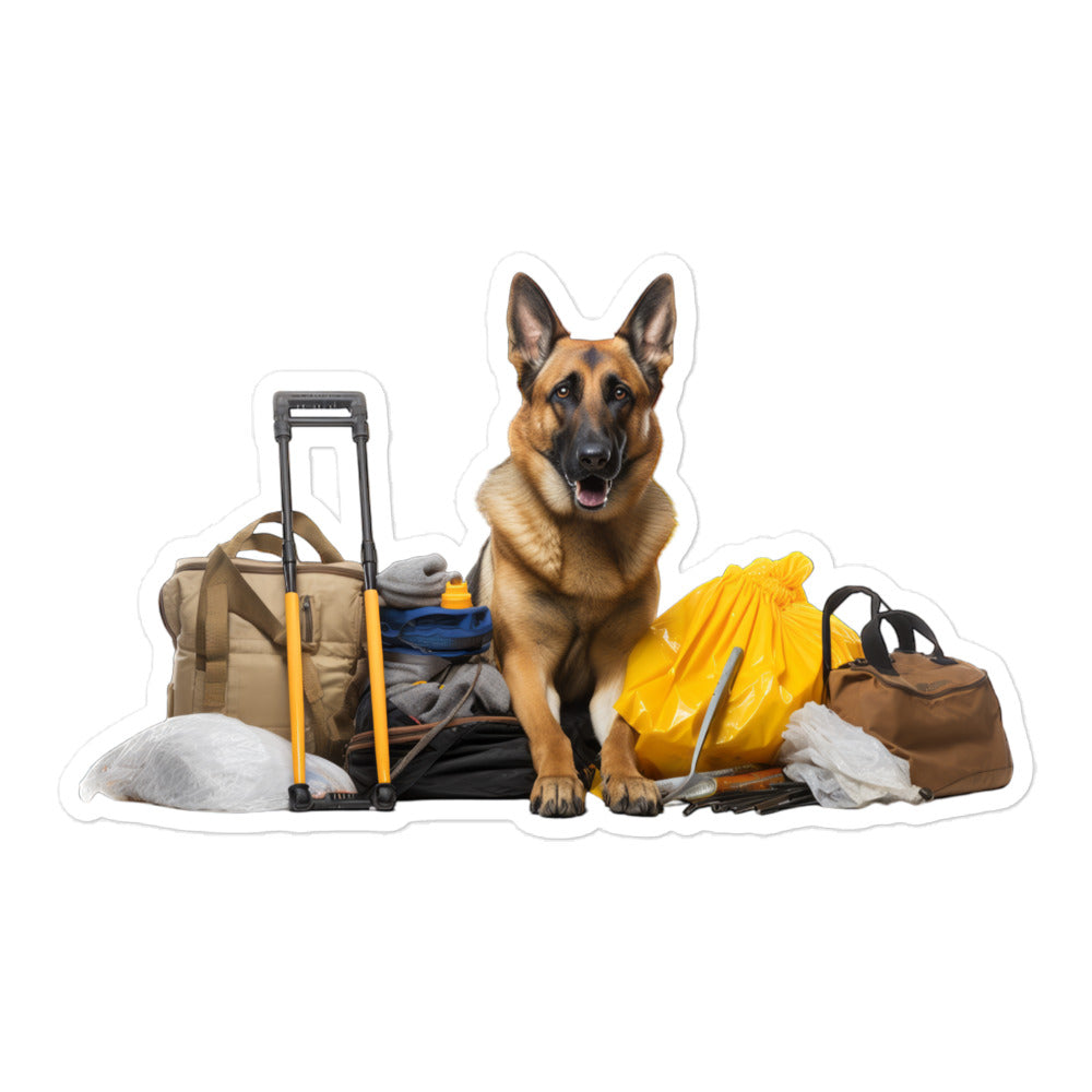 German Shepherd Janitor Sticker - Stickerfy.ai