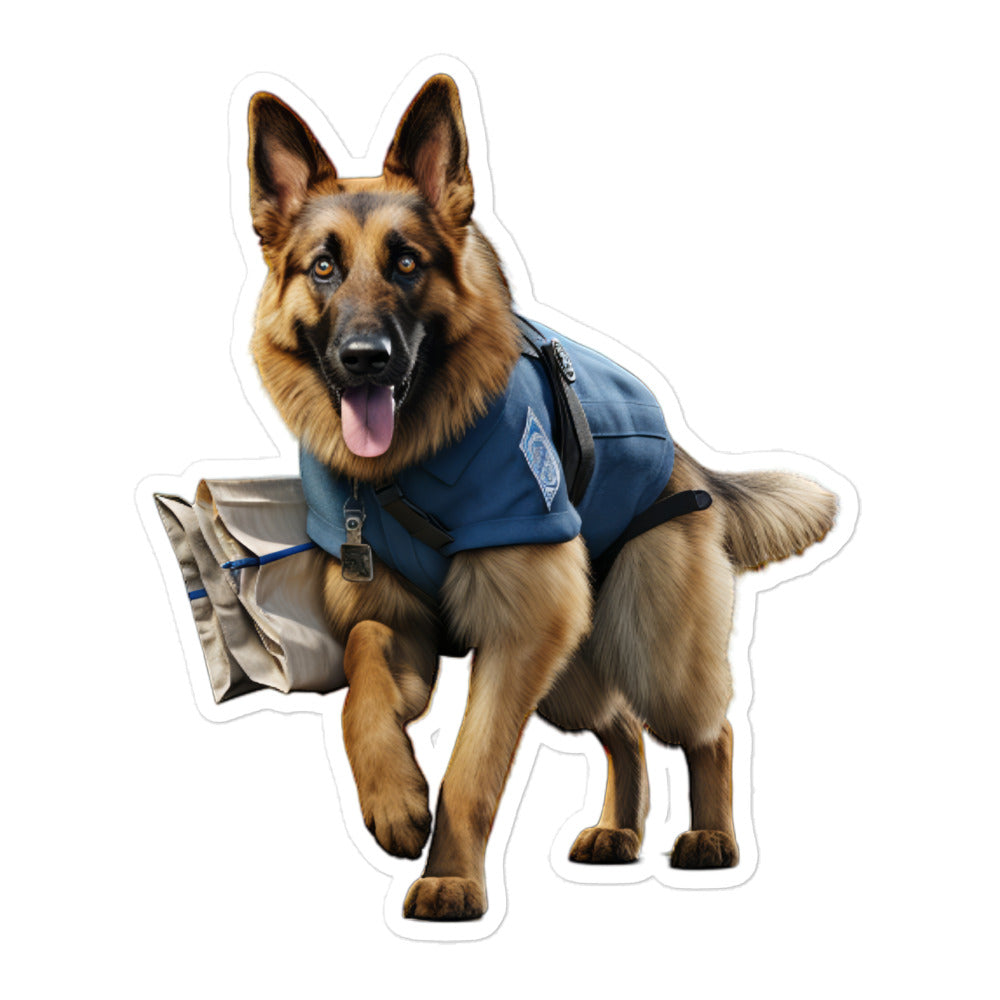 German Shepherd Mail Carrier Sticker - Stickerfy.ai