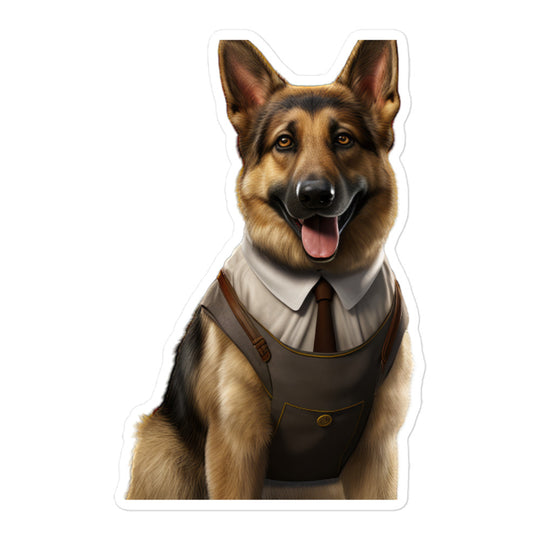 German Shepherd Hotel Staff Sticker - Stickerfy.ai