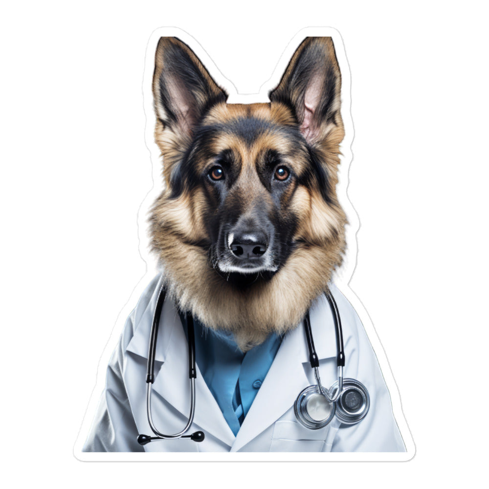 German Shepherd Doctor Sticker - Stickerfy.ai